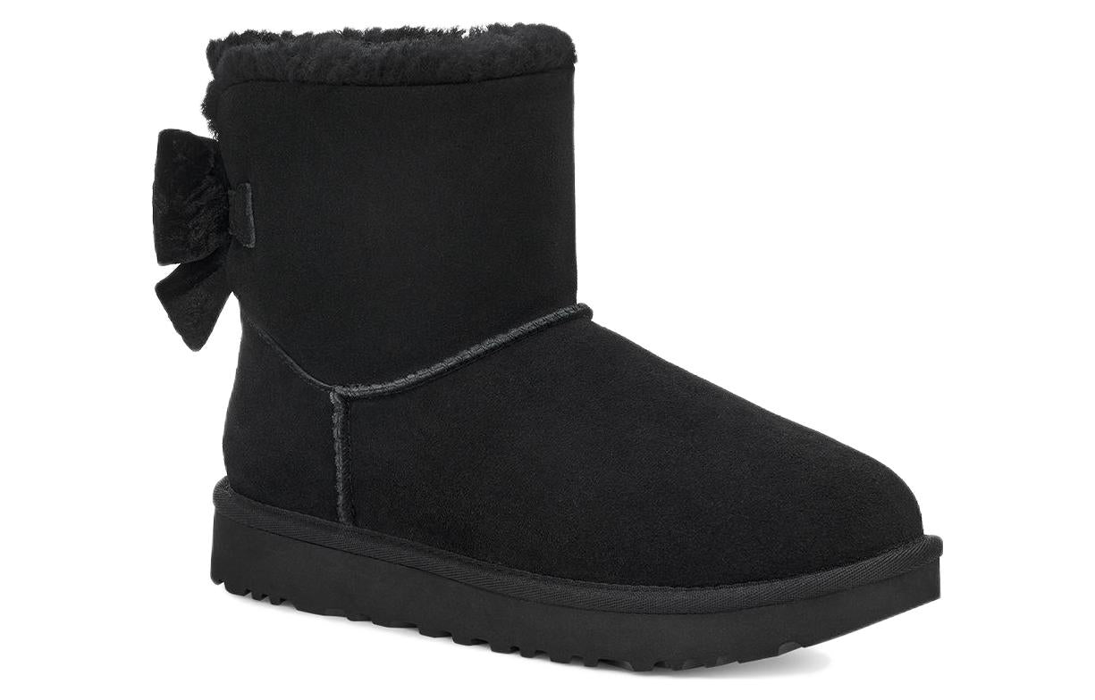 (WMNS) Mini Bailey Bow Crushed Velvet Boot 'Black'