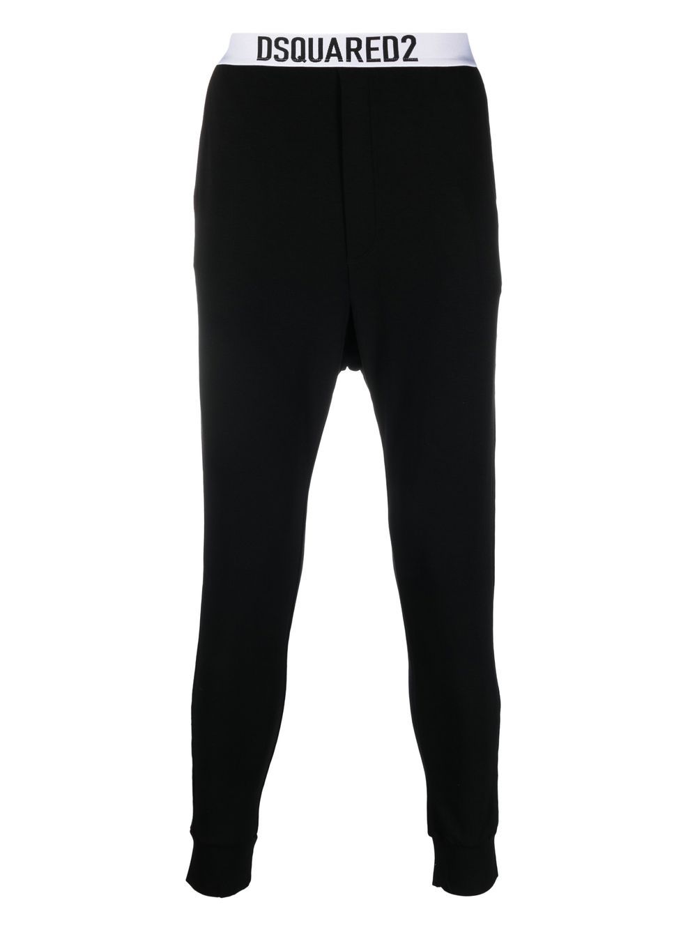 Logo-waistband sleep leggings - Black