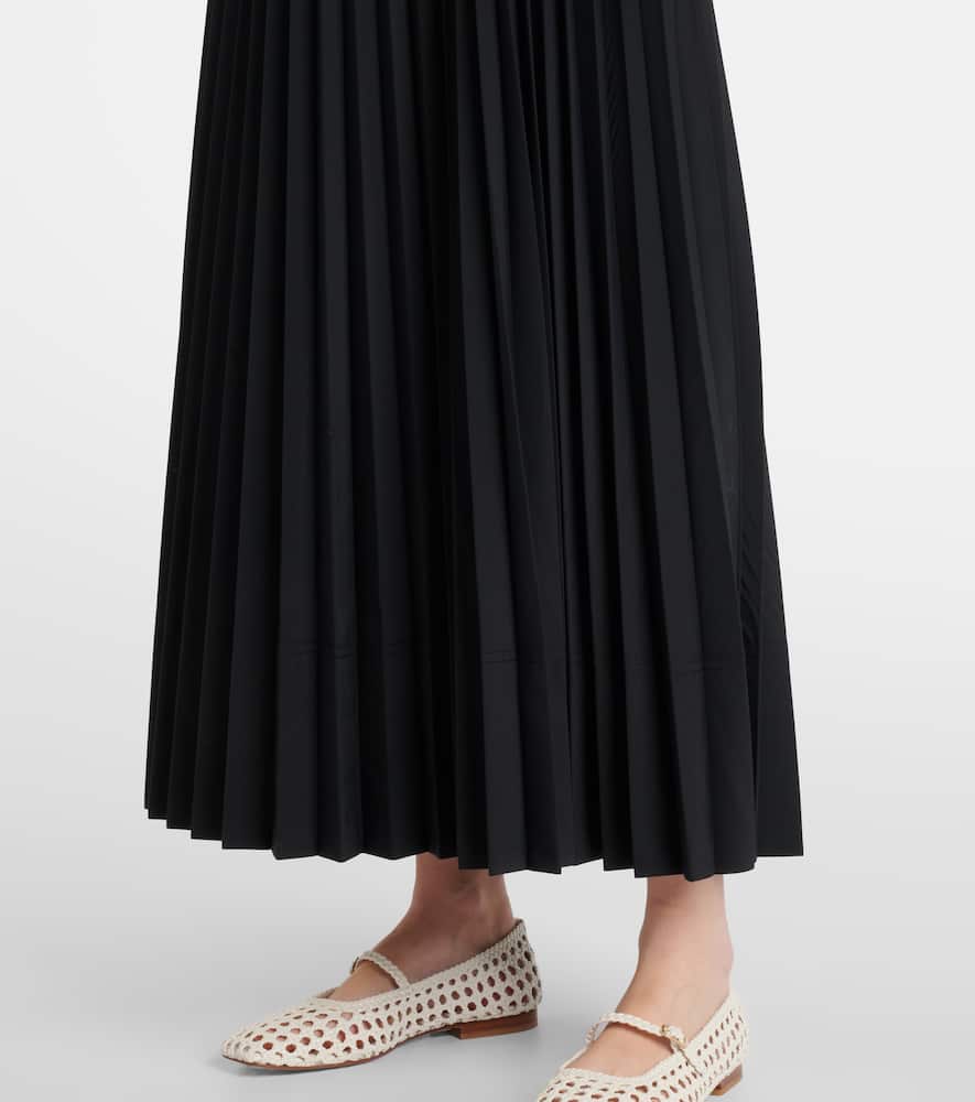 Stephanie pleated poplin midi dress