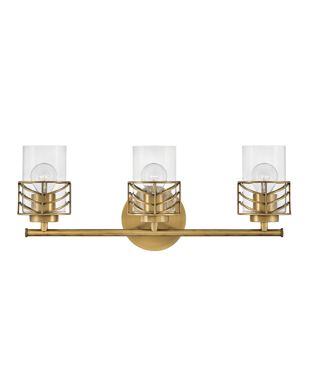Lacquered Brass LED Vanity from the Della Collection