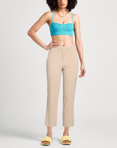 Woman Pants Beige Size 10 Polyester, Polyurethane