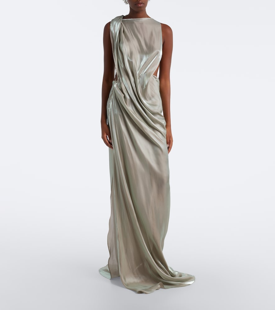 Glow Up draped open-back gown