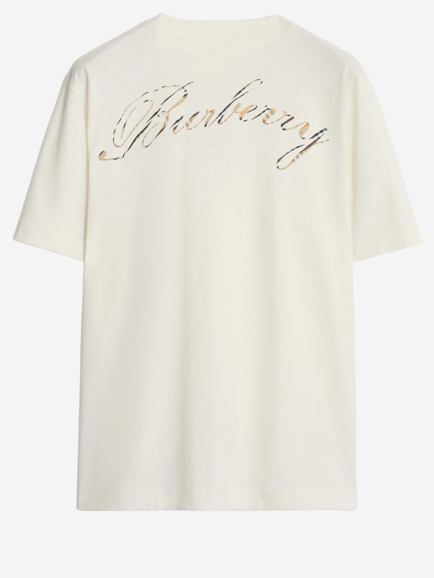 White Crewneck Logo Embroidery T-Shirt