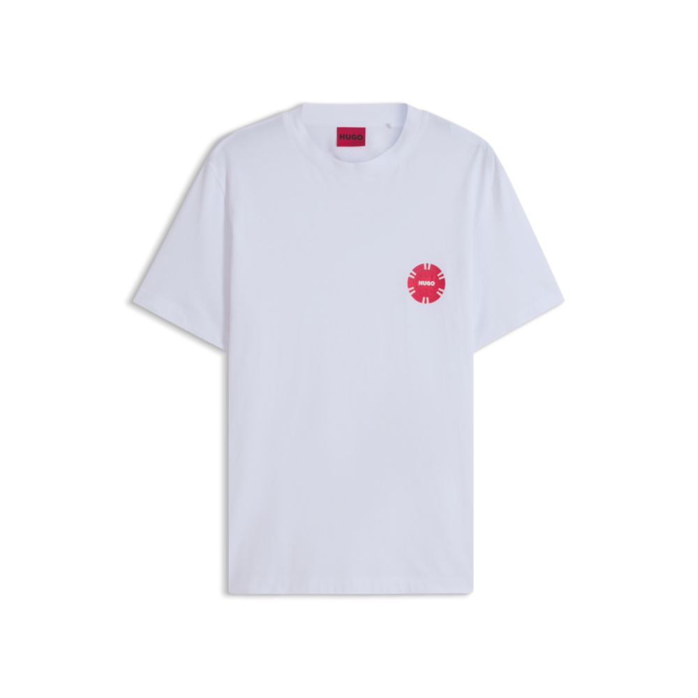 Cotton-jersey T-shirt with poker-chip print