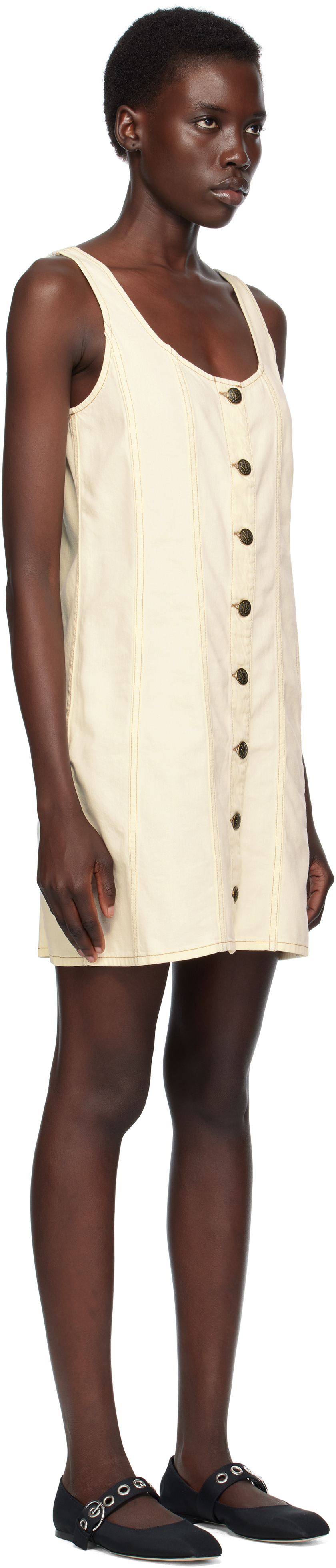 Beige Laney Denim Minidress