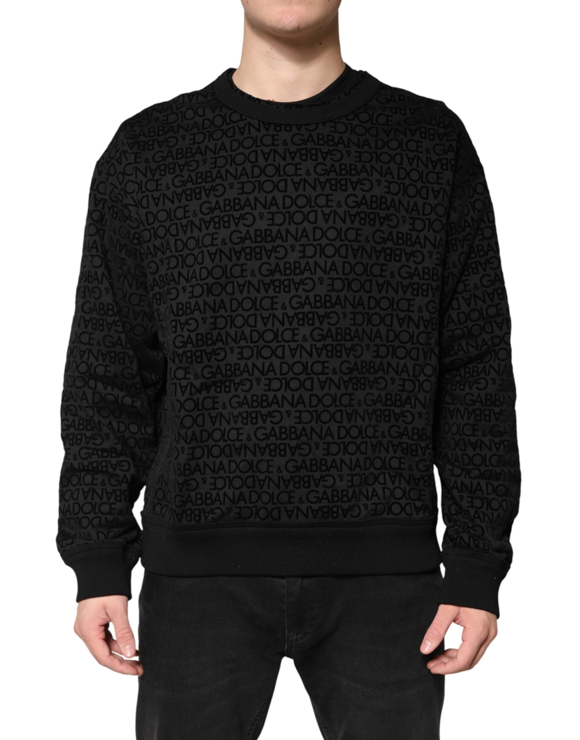 Logo Jacquard Sweatshirt — Black
