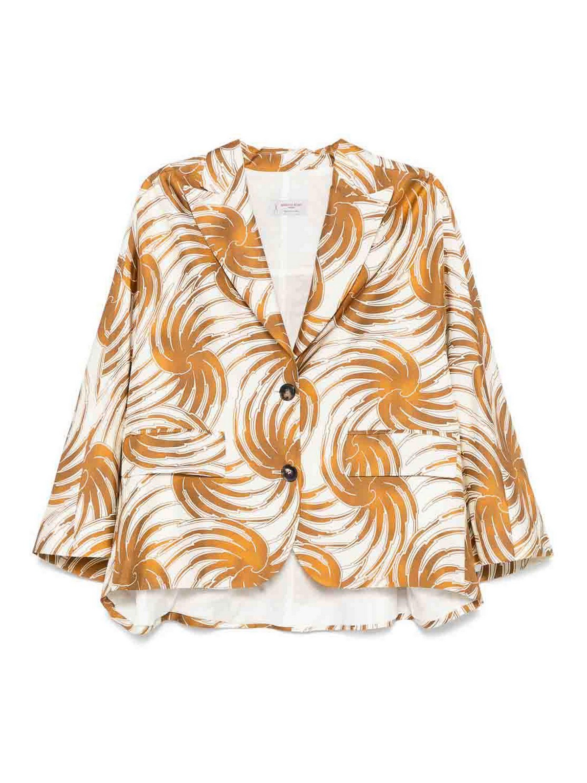 Printed Silk Caban Jacket