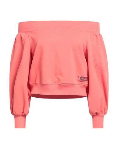 Athleisure Woman Sweatshirt Coral Size 4 Cotton, Elastane