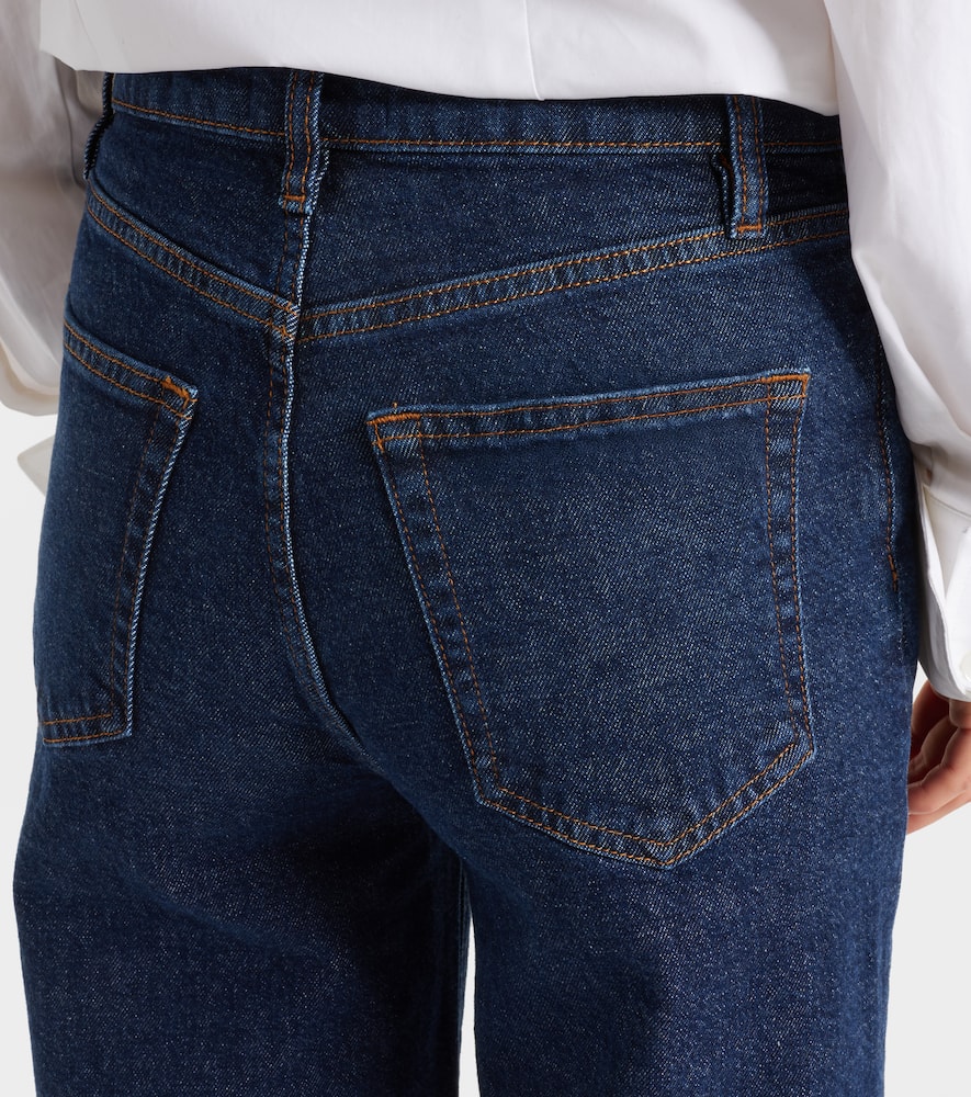 Cropped high-rise wide-leg jeans