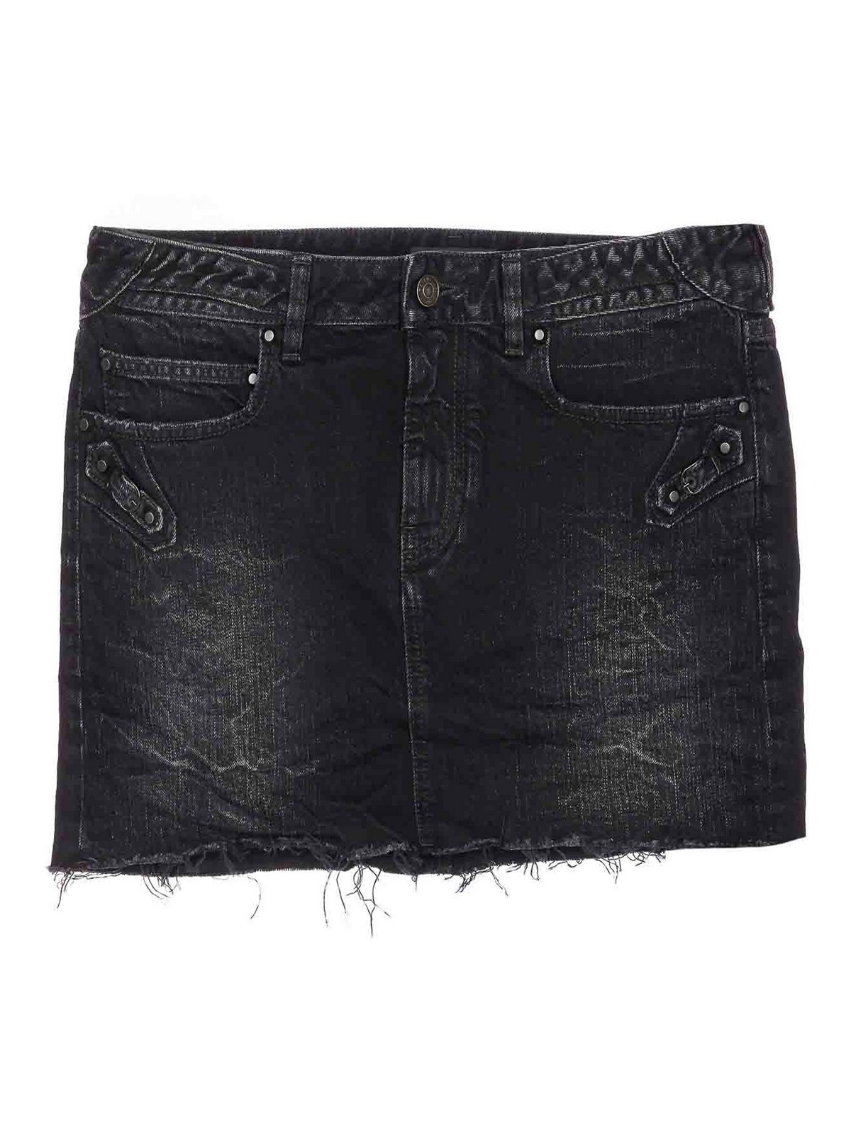 Black Denim City Mini Skirt