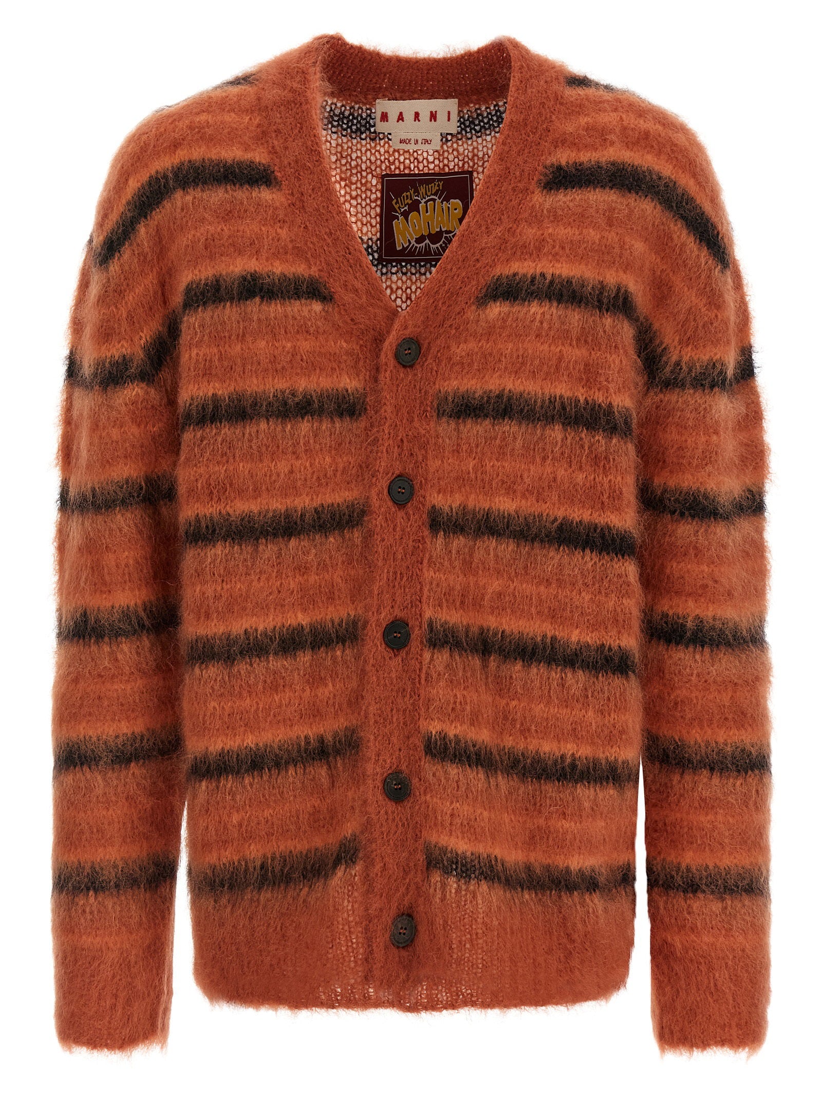 Brushed Striped Cardigan