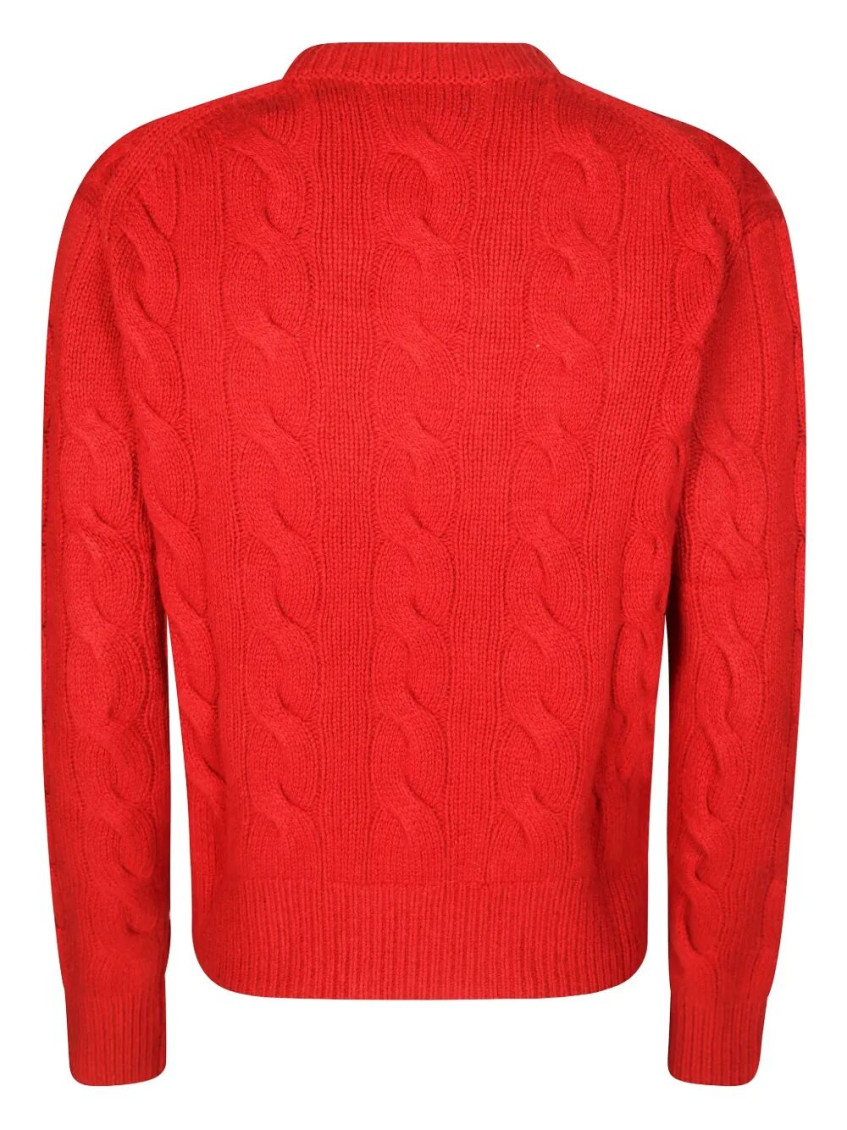 Red Cable-Knit Sweater