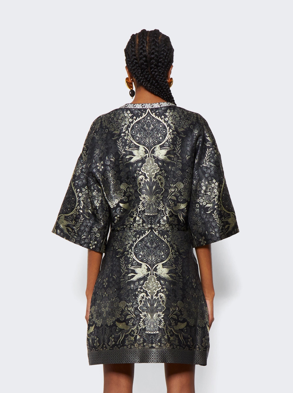 Patterned jacquard shift dress - Black