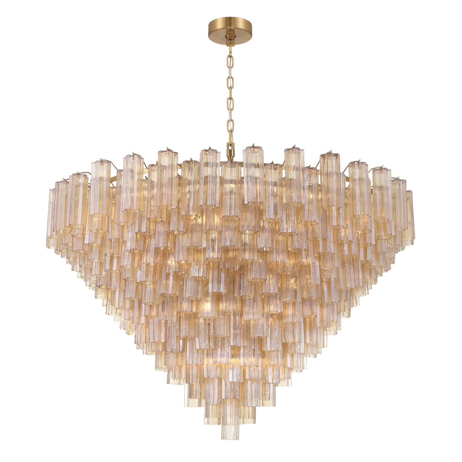 Aged Brass 40 Light Chandelier from the Addis Collection