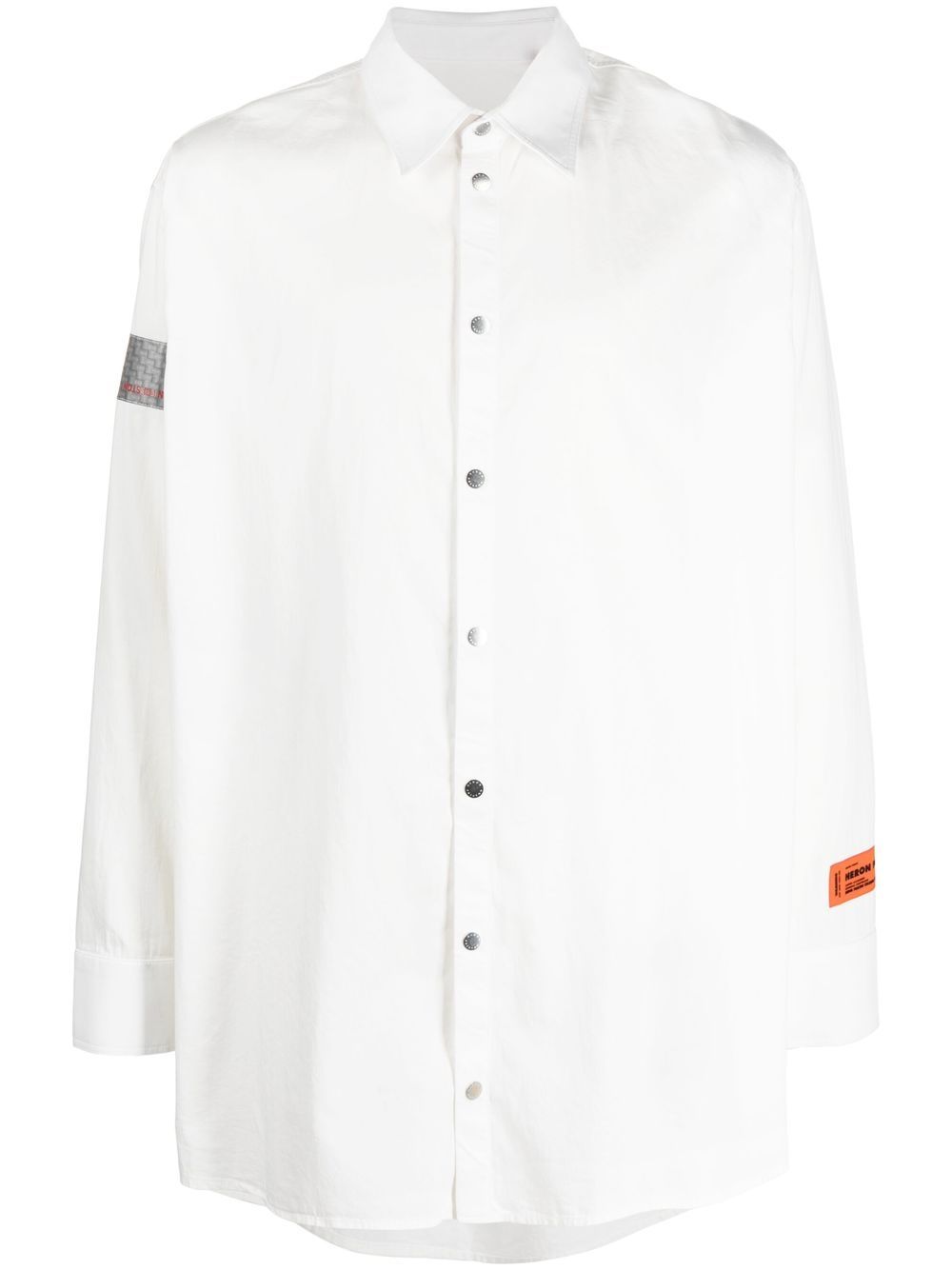 Stripe-detail popeline shirt - White
