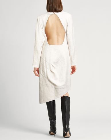 Woman Midi dress Cream Size 6 Linen