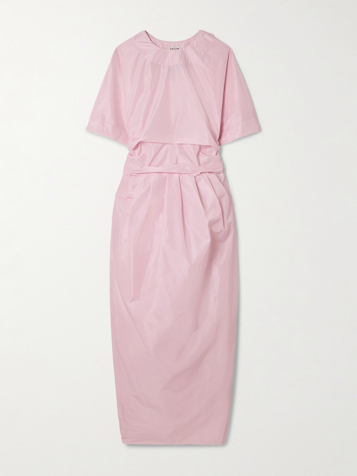 Michelina Tie-detailed Taffeta Midi Dress - Pink