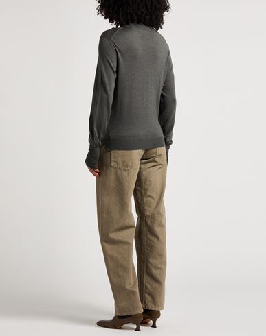 Woman Turtleneck Military green Size S Merino Wool, Silk, Cashmere