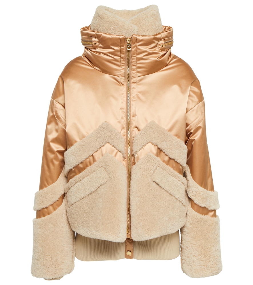 Milia shearling-paneled down ski jacket