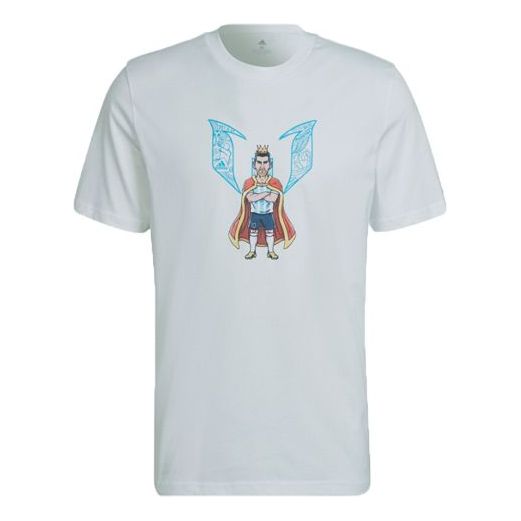 Men's MESSI 3K G T Series Soccer/Football Sports Round Neck Short Sleeve White