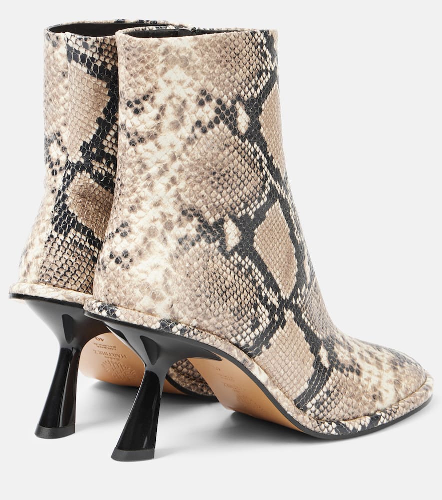 Souliers Martinez Teo snake-effect leather ankle boots