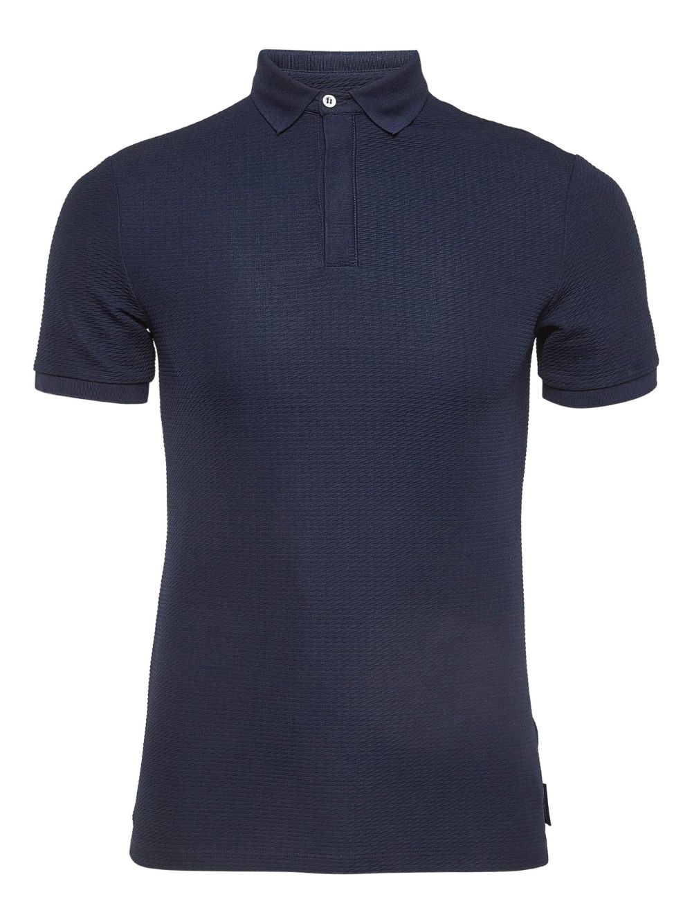 Textured polo shirt - Blue