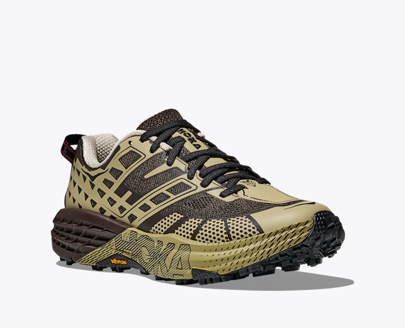 HOKA Speedgoat 2 Shoes in Cast Iron/Oatgrass