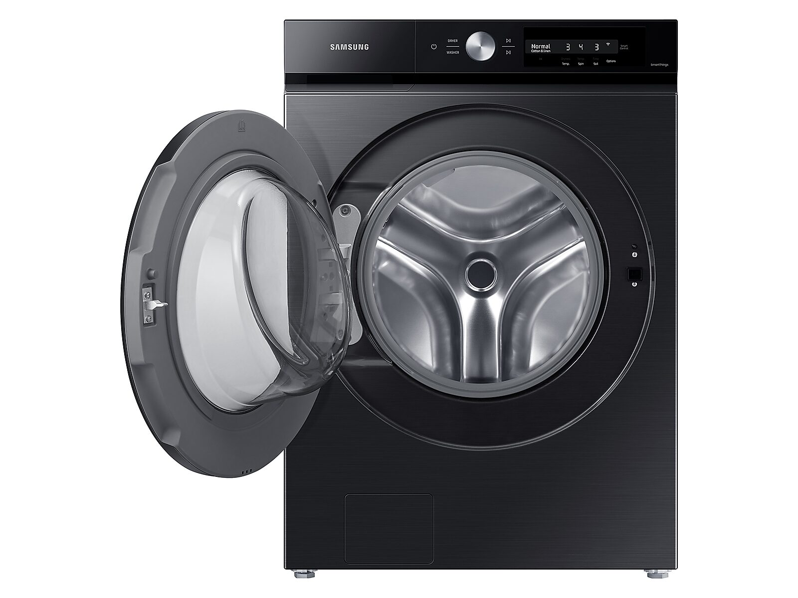 Bespoke 4.6 cu. ft. Large Capacity Front Load Washer with Super Speed Wash and AI Smart Dial in Brushed Black(WF46BB6700AVUS)