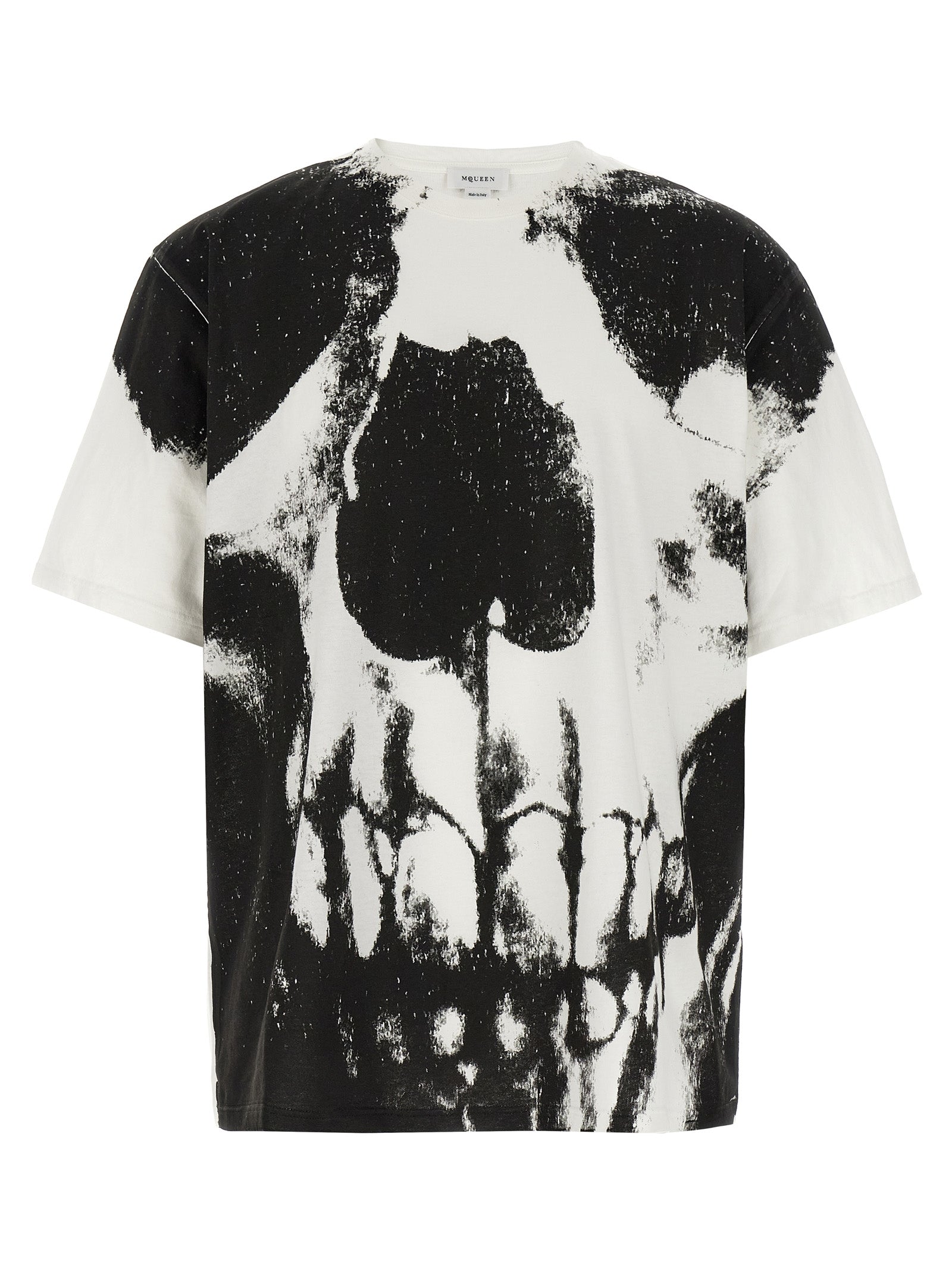 Skull-Print Cotton T-Shirt — White
