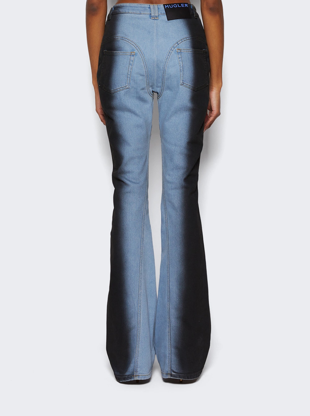 Gradient-effect flared jeans - Blue