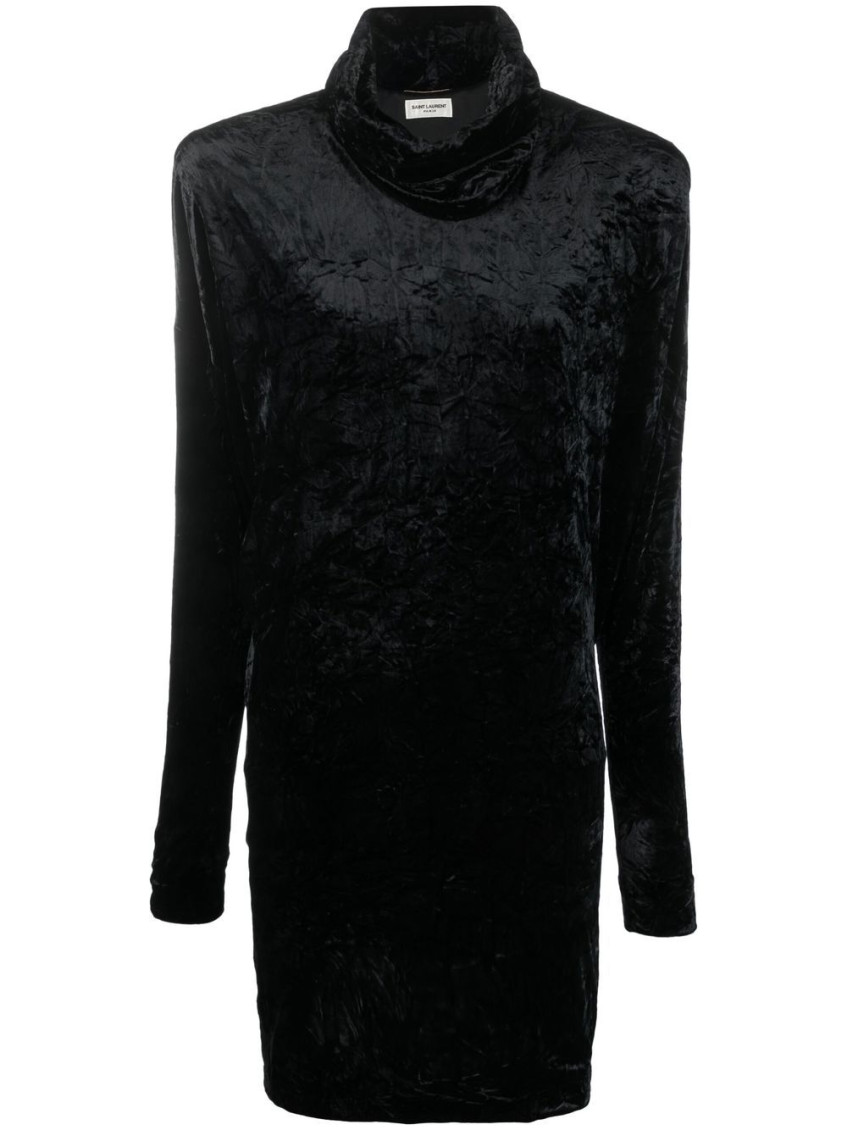 Mini Froissé Velvet Dress