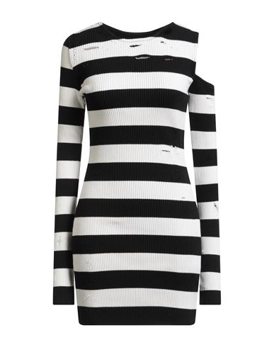 Woman Mini dress Black Size 4 Cotton, Cashmere