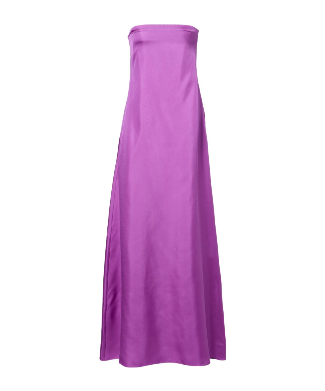 Strapless silk satin gown