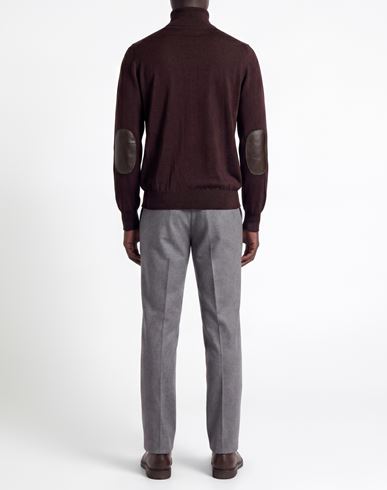 Man Turtleneck Chocolate brown Size 36 Merino Wool
