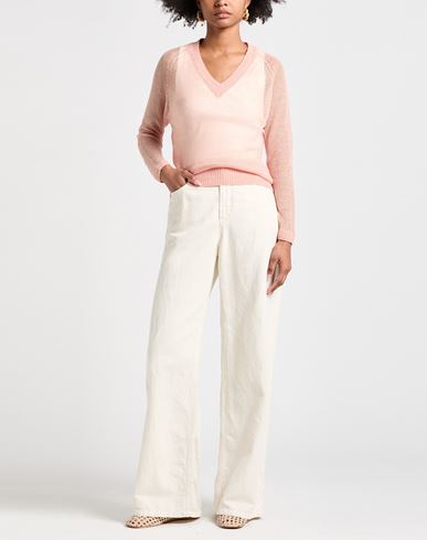 Woman Sweater Pink Size 6 Linen