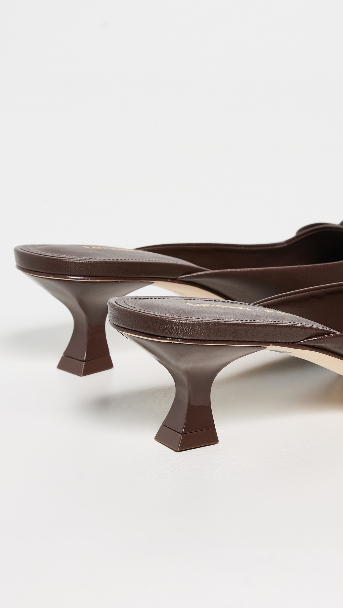 Larroude x Parke Mules Luster Calf Brown