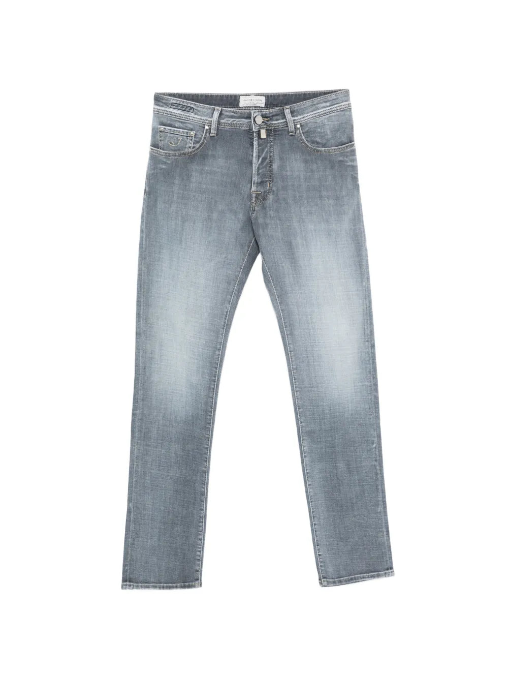 Light Grey Button Jeans — Grey