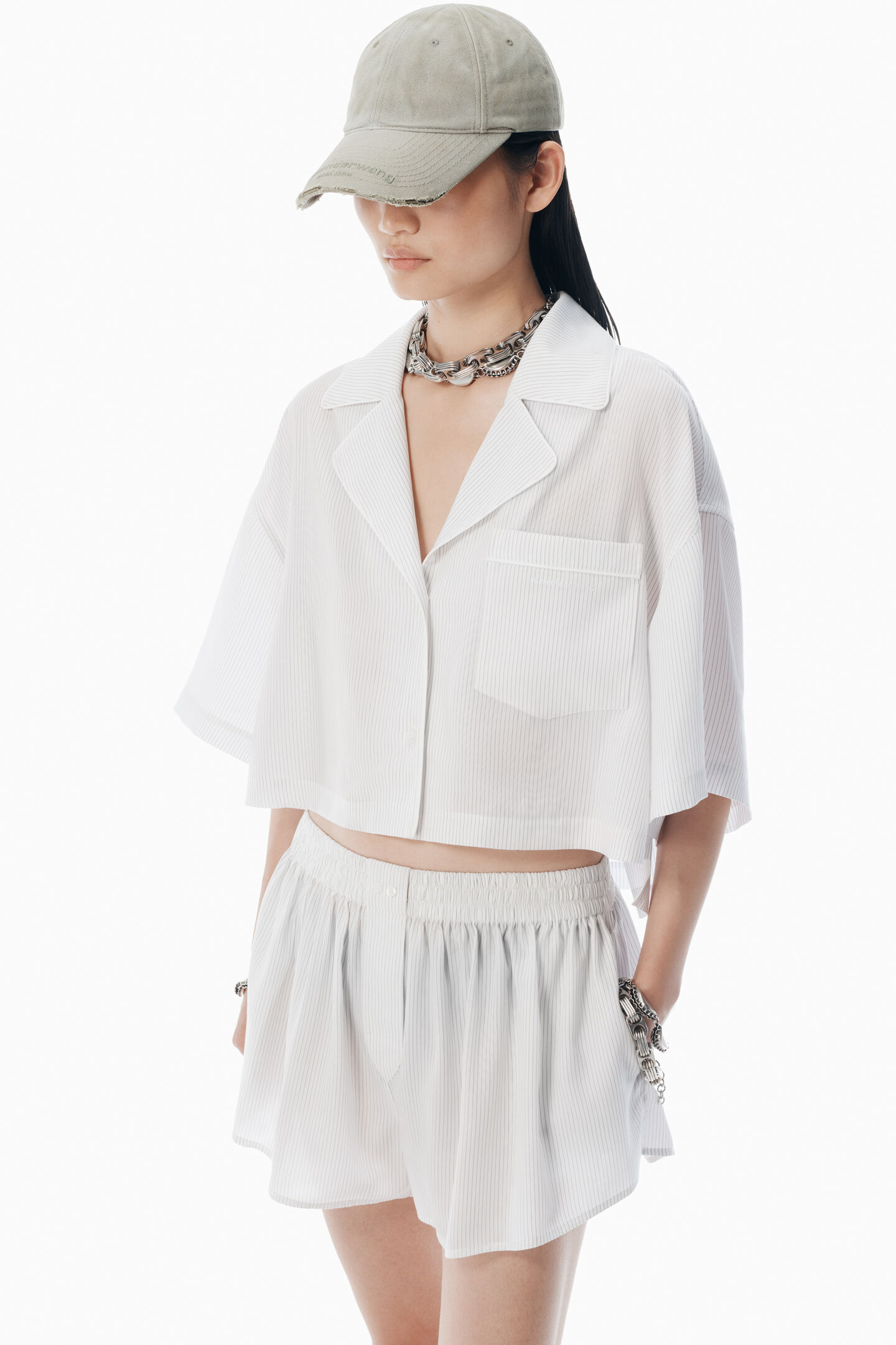 Women's Black & White Pajama-Style Shirt