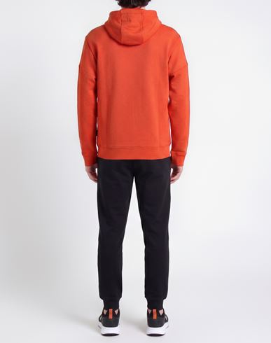 Man Sweatshirt Orange Size 3XL Cotton, Elastane