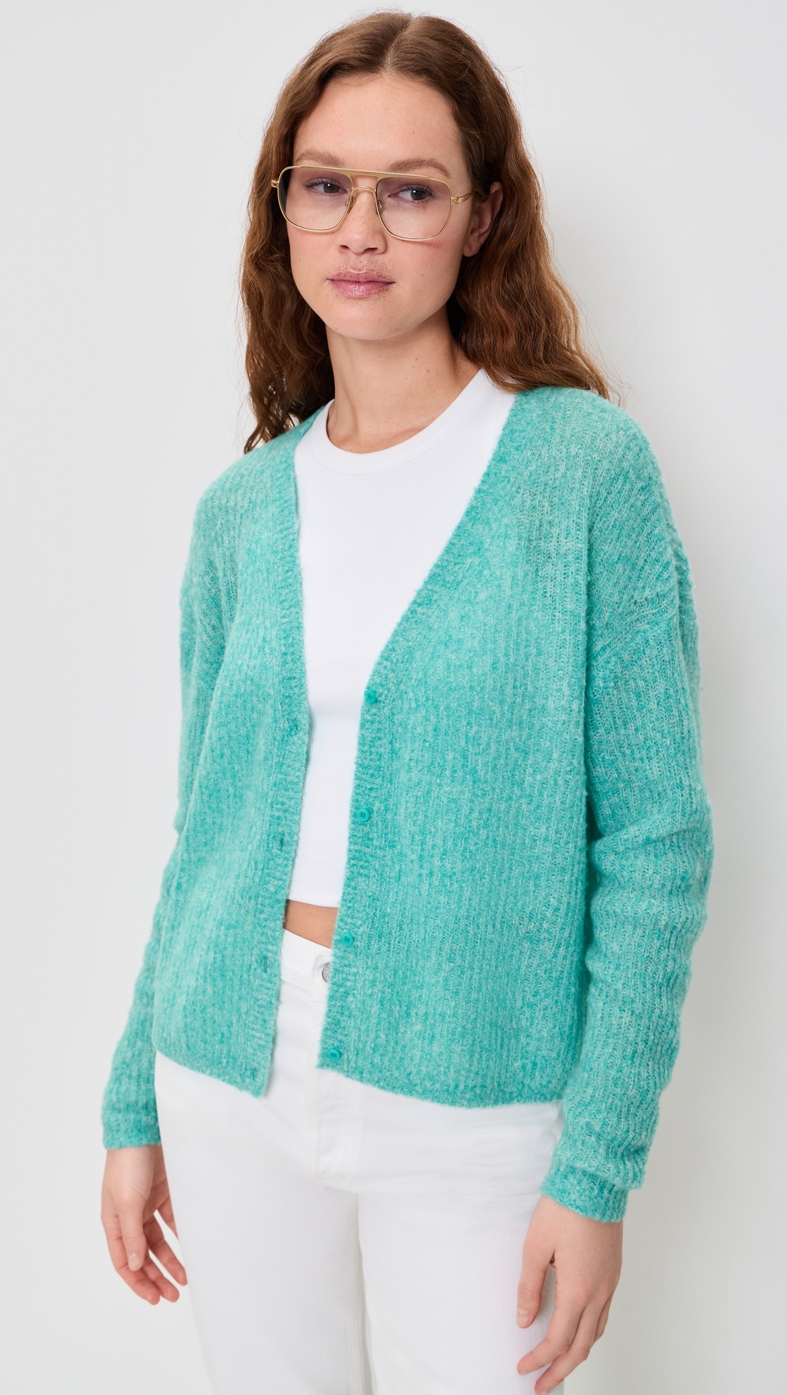 Nuggy Cardigan Turquoise Fluo Chine