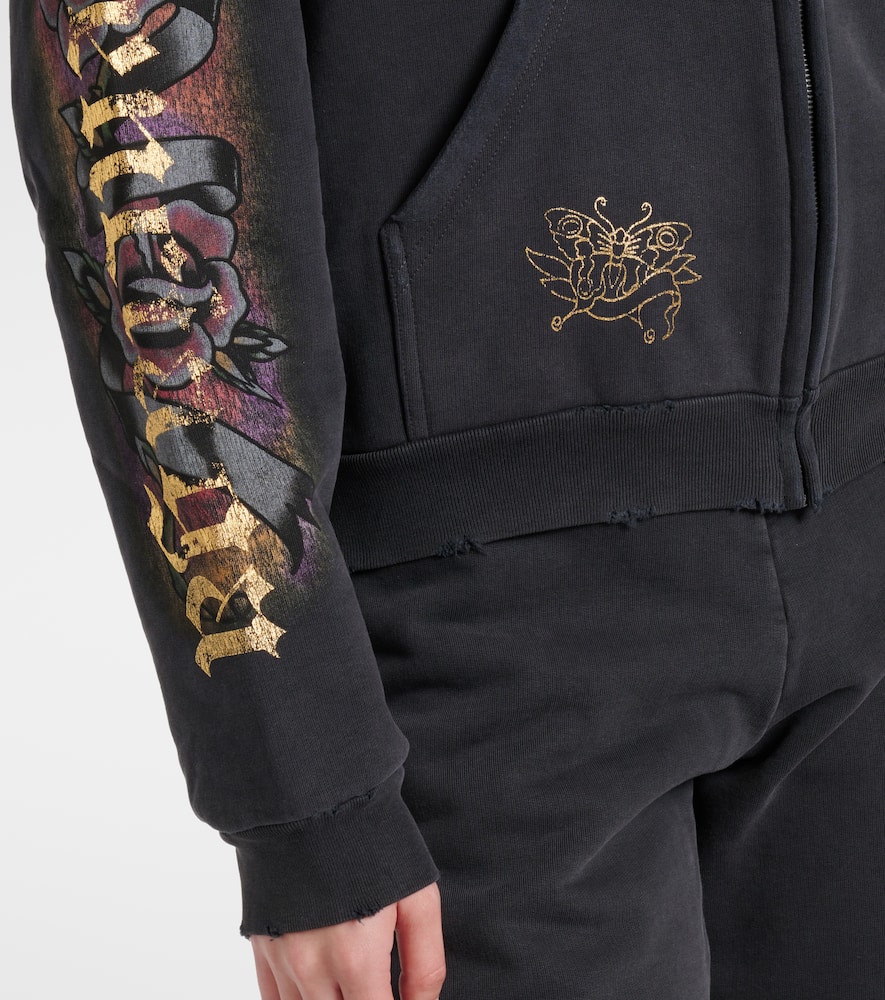 Balenciaga Tacky Tattoo distressed cotton fleece hoodie