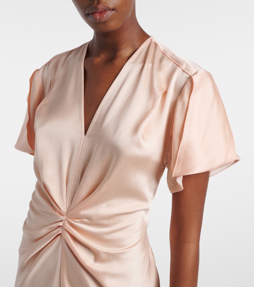 Eve gathered satin crêpe midi dress