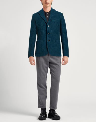 Man Blazer Deep teal Size 44 Virgin Wool