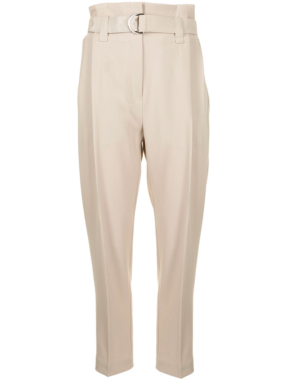 Cropped belted trousers - Neutrals