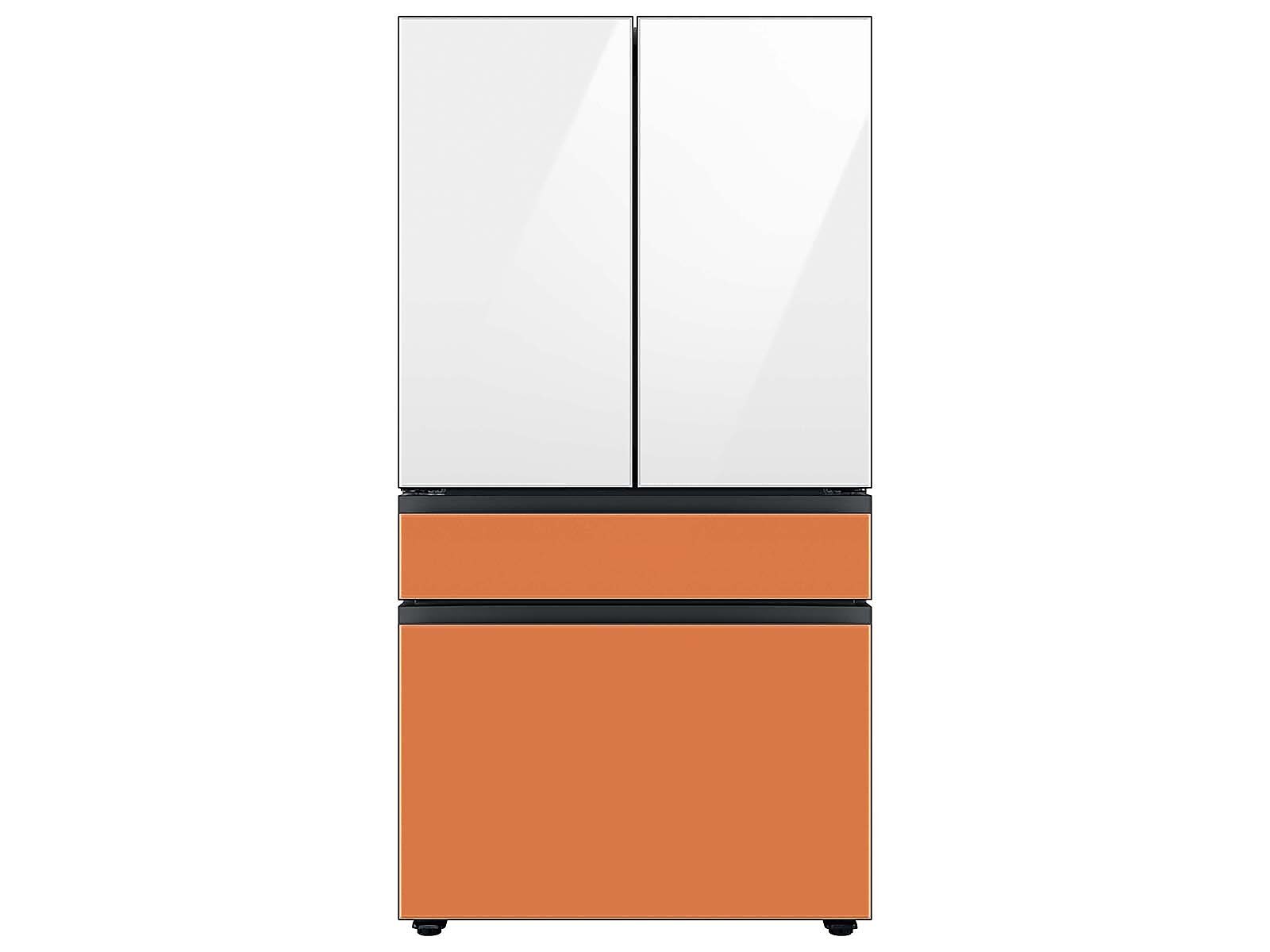 Bespoke 4-Door French Door Refrigerator Panel in White Glass - Top Panel(RA-F18DU412/AA)