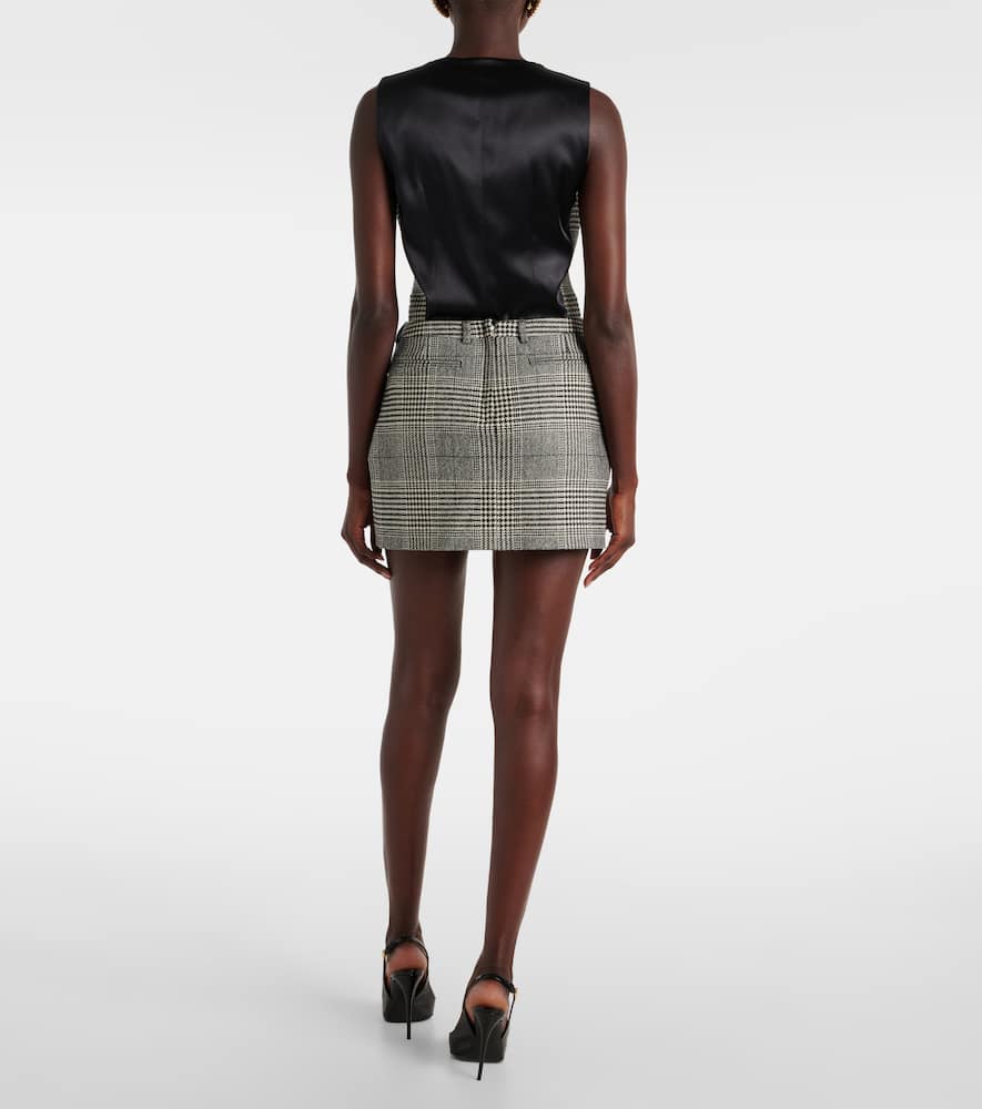 Prince of Wales check wool and cashmere miniskirt
