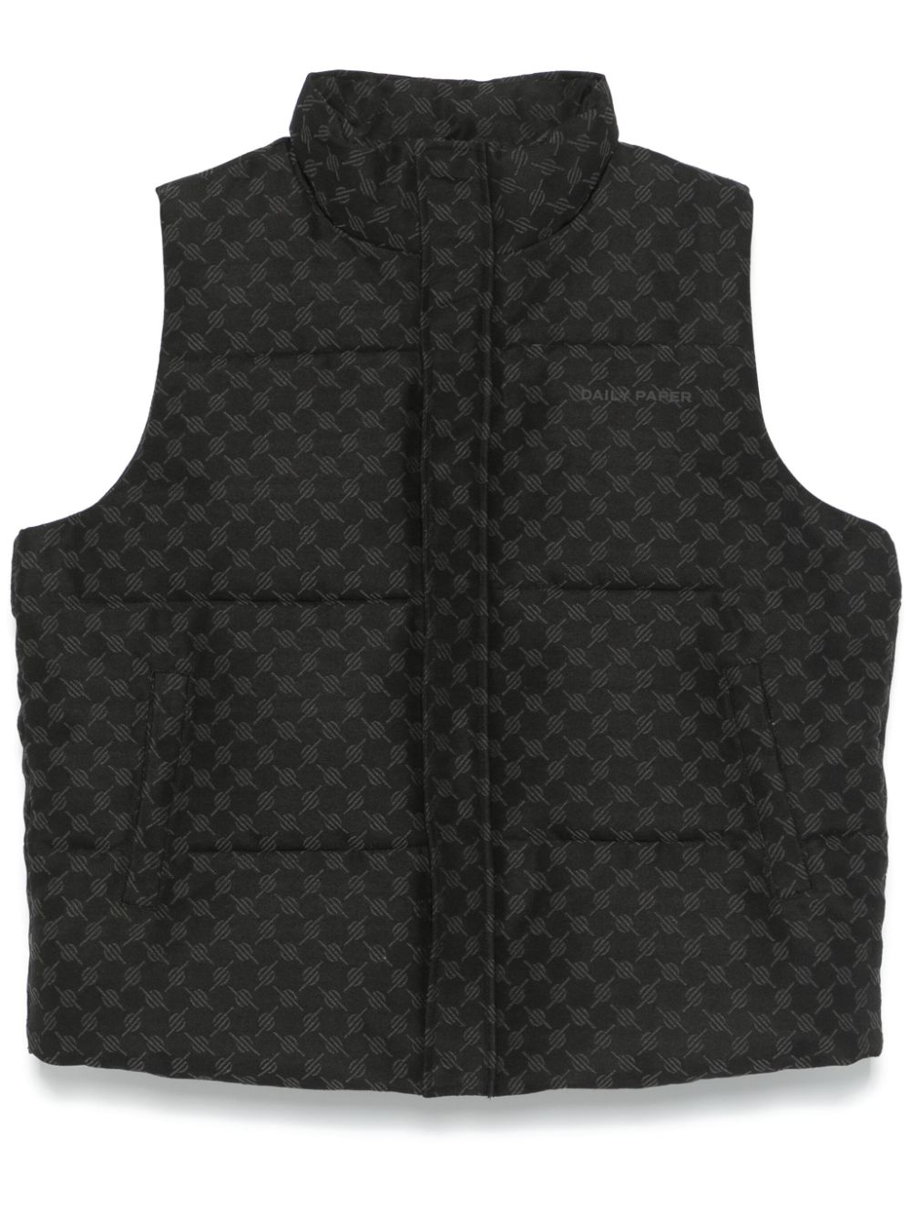Monogram-jacquard gilet - Black