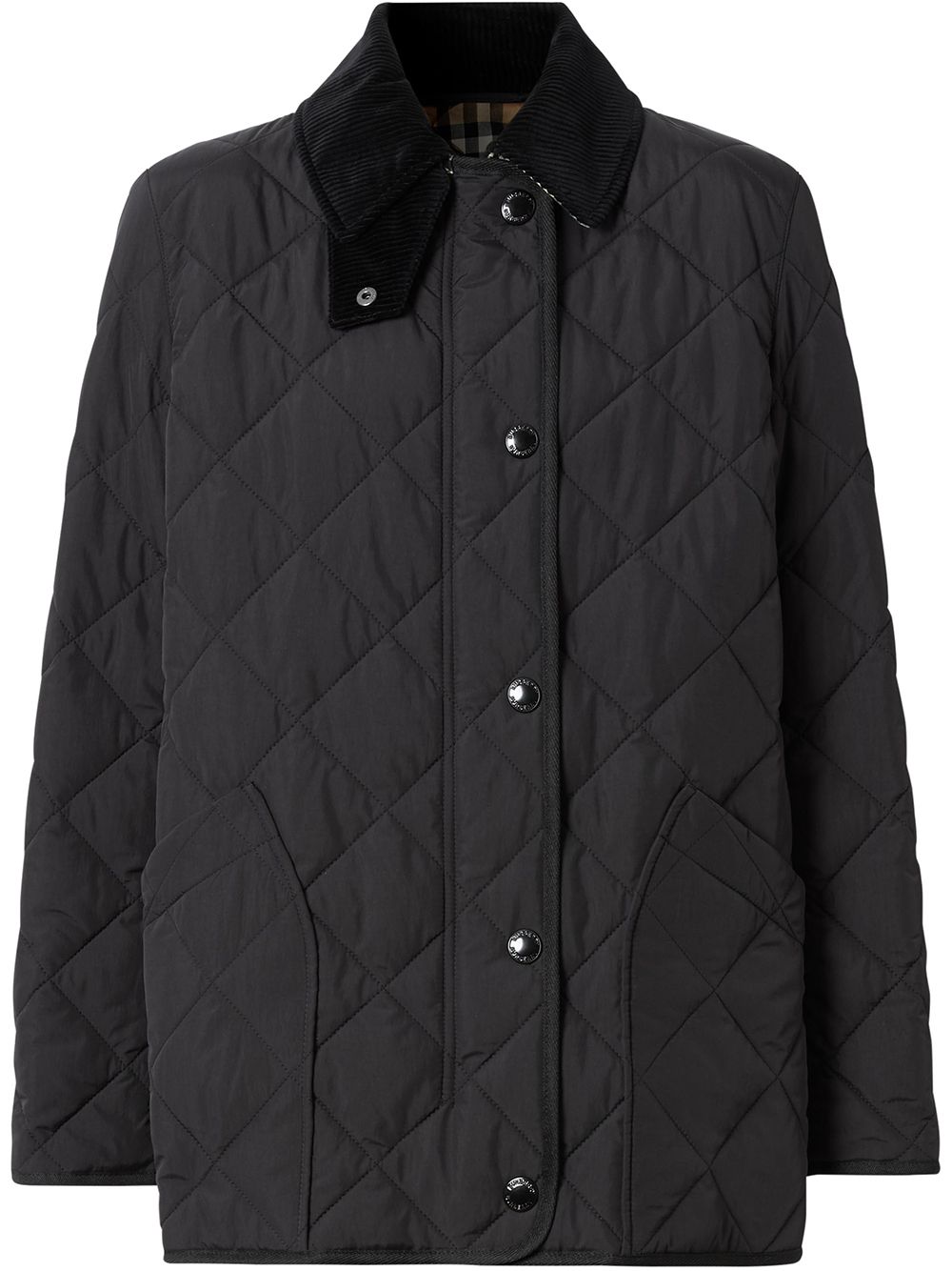 Diamond quilted thermoregulated barn jacket - Black