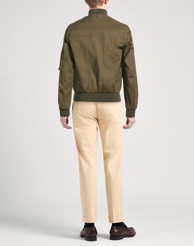 Man Jacket Military green Size 38 Cotton, Elastane