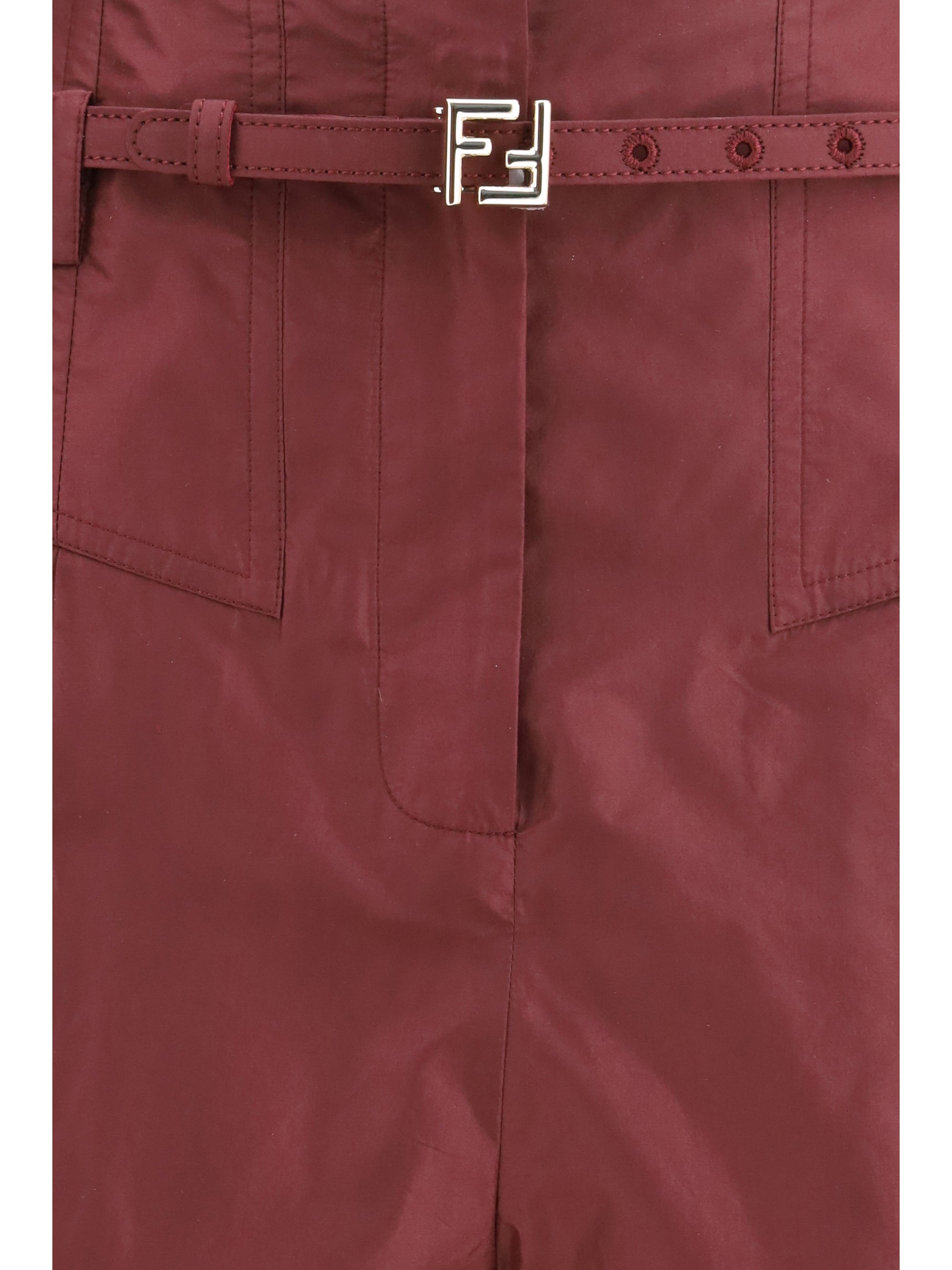 Taffeta Silk High-Waisted Trousers — Purple